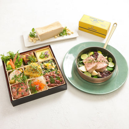 【Monthly collab box（月替わりコラボセット）】4月欧風「春の味覚」オードブルとメイン料理「仔羊と筍のブレゼ」・ドルチェセット
