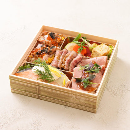 【2,200円～】和牛麹漬けステーキ×サーモンヴァンブランソース×ハーブローストポーク～鰻いくら蟹の洋風ちらし～