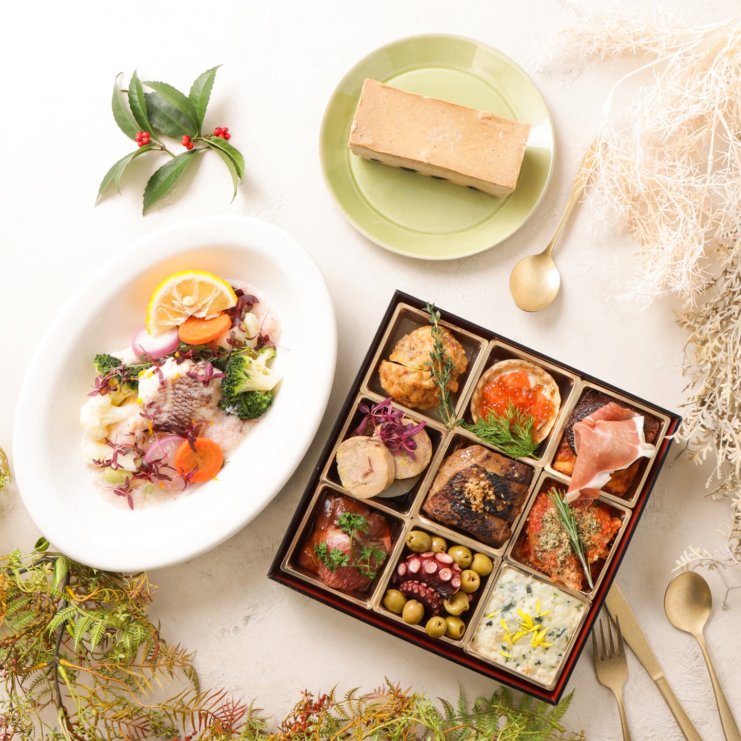 魚介や肉、彩り豊かな春野菜を贅沢に使用