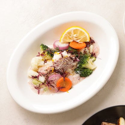 桜鯛（真鯛）と春野菜のナージュ  ズワイ蟹／柚子の香り